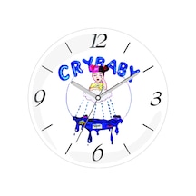 Melanie Martinez Cry Baby Çap 30cm Sessiz Akar Bombeli Gerçek Cam Duvar Saati Çok Renkli