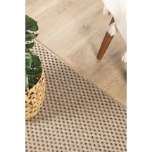 Sisaluna 4442 Bej Jüt Tabanlı Modern Dokuma Kilim Sisal Hasır Halı Bej