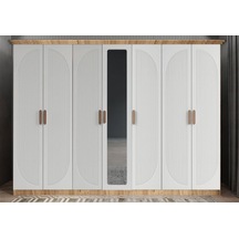 Datça Membran 7 Kapaklı Gardırop Montaj Dahil Çam Beyaz 280 Cm