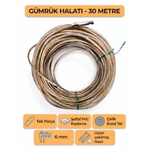 Tır Dorse Kamyon Konteyner Gümrük Halatı Galvanizli Çelik Tel 30 Metre 6mm