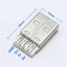 Usb Type A Erkek Soket