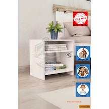 Tamamı Mdf Pelin Açık Raflı Komodin Beyaz