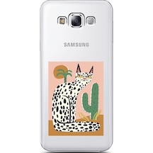 Samsung Uyumlu E7 Mısır Kedisi Tasarımlı Süper Şeffaf Telefon Kılıfı Çok Renkli
