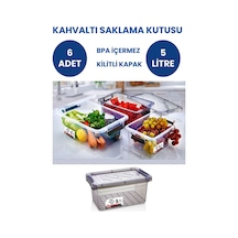 Kahvaltı Saklama Kabı Saklama Kutusu Kahvaltılık Kilitli Saklama Kutusu 6 Adet 5 Lt Bpa Free ŞEFFAF
