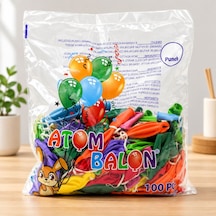 Lastikli Balon 100'lü Çok Renkli