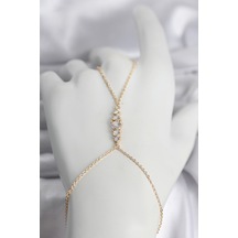 Pirinç Gold Renk Zirkon Taşlı Kadın Şahmeran - Özel Seri Bzsurn012682 Altın