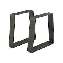 Metal Bank Sehpa Orta Sehpa Ayağı 2 Adet Ayak 42 Cm Mobilya Ayağı Mat Siyah