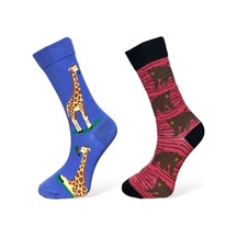 2'li Unısex Hayvan Tasarımlı Esnek Nem Alabilen Pamuklu Spor Soket Çoraplar Çok Renkli