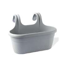 Omnipazar Krs-350 Dekoratif Plastik İnci Askılı Balkon Saksı 6.2 Litre Gri