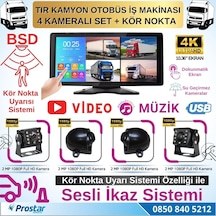 Tır Ve Kamyon 10.36&quot Dokunmatik 4 Kameralı 256 Gb Destekli Kör Nokta Uyarı Sistemli Kamera Seti