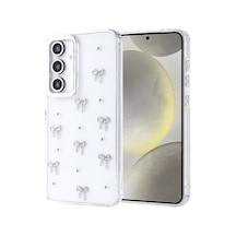 Zore Galaxy S24 Fe Kılıf Airbag Tasarımlı Simli Şeffaf Nvth Kutup Kapak - Fiyonk