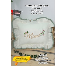 Gros Shop Müslin Yeni Doğan 4katlı Organik %100pamuk Kişiye Özgü Nakışlı Hastane Çıkış Seti Güllü Model-4 Ekru-4