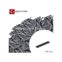 Yedek Parçalar, 100 Adet 1x6 Tile Düz Fayans Parçası, Koyu Gri Dark Bluish Gray ,6636