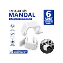 Kafes Sabitleme Mandalı 6 Lı Paket Metal Tel Kafesi Plastik Alt Tabanına Sabitleme Klipsi Kuş Ve Küçük Hayvan Kafesleri İçin Bağlantı Aparatı Beyaz