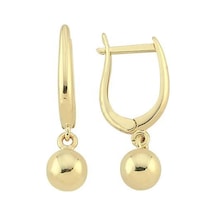Altın Top Küpe - 722000012838 Açık Sarı Altın