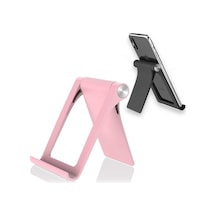 Joyhub Evrensel 360 Derek Dönen Mat Doku Cep Telefonu - Tablet Stand Masaüstü Stand Siyah Pembe Vantuzlu 3apued