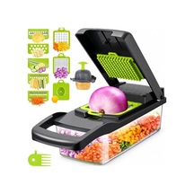 13 Parça Sebze Doğrayıcı, Ultra Keskin Paslanmaz Çelik Bıçaklar, Süzgeçli Ve Geniş Hazneli, Salata Yapıcı, Düz, Küp Spiral Çoklu Şekillerde Kesme, Ev Mutfak Restoran İş Yeri İçin Uygun Sebze Kesici Çok Renkli