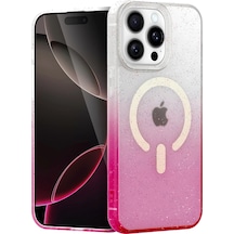 Mey İthalat Apple Uyumlu iPhone 14 Pro Max Pummel Shiny Magsafe Kapak - Pembe