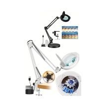 15x Kendinden Büyüteçli Masaya Sabitlenebilen Led Işık Tamirci Saatçi Kuyumcu Led Stand Ring Light Siyah