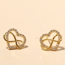 Sonsuzluk Ve Kalp Küpe 717097 Gold