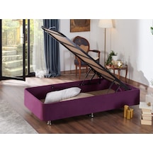 Nironyatak Niron Purple Baza - 80X180 Cm Tek Kişilik Sandıklı Mor Kumaş Baza