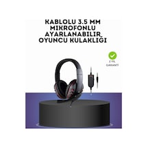 Mey İthalat Kırmızı Gaming Headset Mikrofonlu Sağlam Kablolu Konforlu