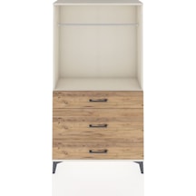 Arges Dolap Tek Raflı 3 Çekmeceli Tek Askılı 88x30x163 Aytaşı-çam Aytası