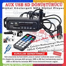 Oto Teyp Çevirici Aux Usb Sd Kart Bluetooth Dönüştürücü Kaliteli (516207041)