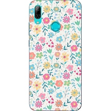 Huawei P Smart 2019 Uyumlu Dekoratif Çiçekler Baskılı Silikon Kılıf Renkli