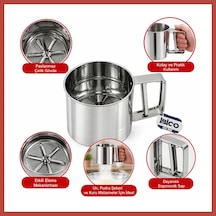 Bezos Metal Pratik Çevirmeli Un Eleği Erdotıca Çok Renkli