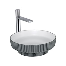 E-w1501mgb Tezgah Üstü Lavabo Mat Gri & Beyaz