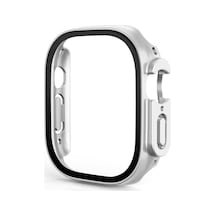 Apple İle Uyumlu Watch Ultra 49mm Kasa Ve Ekran Koruyucu Watch Gard 19 Gümüş Çok Renkli