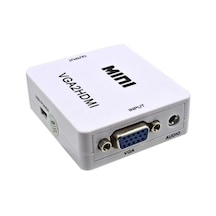 Vga To Hdmı Mini Model Dönüştürücü Bilgisayar Dan Televizyon Hdmı