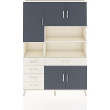 Arges Dolap 9 Raflı 5 Çekmeceli 5 Kapaklı 132x30x195 Aytaşı-antrasit/aytaşı Antrasıt/aytası