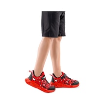 Kiko Kids Spider Cırtlı Işıklı Erkek Çocuk Spor Ayakkabı Kırmızı