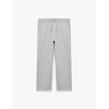 Koton Straight Fit Cepli Şardonlu Beli Lastikli Kışlık Eşofman Altı Gri 7wam40002mk