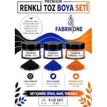 3'lü Set Premium Parafin Soya Wax Toz Mum Boyası Hobi Seti - 5 Cc Siyah, Mavi, Turuncu Bkfab3smt5g Karışık
