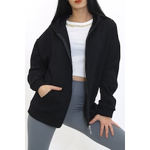 Bes Collections 3 Iplik Kapşonlu Fermuarlı Sweat Siyah - 7980.1254. Siyah siyah