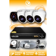 Elitcam 4 Kameralı Uzay 3 İç Kamera Set 2 TB HDD Full HD Gece Görüşlü Güvenlik Kamerası Sistemi