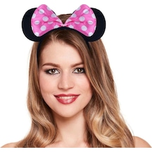 Pembe Fiyonklu Minnie Mouse Tacı Mini Kulak Açık Mavi