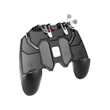 4 Tetikli Mobil Oyun Kolu 90 Dönebilen Gövde, Ergonomik Kavrama, Dayanıklı Fiber Malzeme, Uyumlu Pubg & Cod & Fire Oyun Kontrolcüsü Ak66 Abanoz - Beyaz