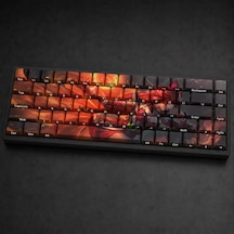Özel Lol Foxfire Ahri 68 Tuş Pbt Cherry Profil Boya Süblimasyon Yan Gravürlü Mekanik Klavye Keycaps Seti