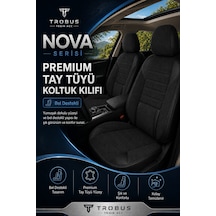Bmw 5 2010+ Uyumlu Nova Serisi Tay Tüyü Bel Destekli Siyah Premium Koltuk Kılıfı