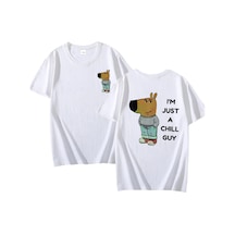 Tarzsokak Ben Sadece Bir Chill Guy T Shirt Rahat Moda Harajuku Grafik T Shirt Kadın Erkek Pamuklu Kısa 3090 Beyaz