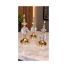Kristal Detaylı Metal Gövdeli Dekoratif Aksesuar Sarı