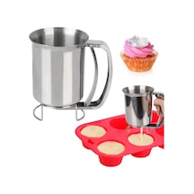 Mutfak Aletleri Kek Cupcake Hamur Dağıtıcı Huni Huni Desteği Gümüş