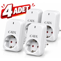 4 Adet Akım Korumalı Tekli Kablosuz Priz 4000 W Yıldırım Koruması İle Güvenli Kullanım