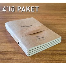A5 Kraft Kapak Tel Dikişli Defter 4'lü Paket