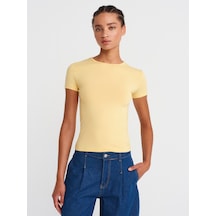 Dilvin 31906 Vücuda Oturan Kısa Kollu T-shirt-sarı Sari Dilvin 31906 Vücuda Oturan Kısa Kollu T-shirt-sarı Sari