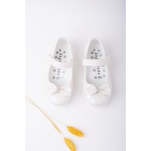 Gimer - Fiyonklu Kız Bebe Ayakkabı - Eng012617G Beyaz